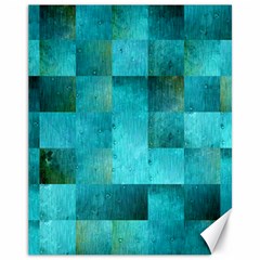 Background Squares Blue Green Canvas 11  X 14   by Nexatart