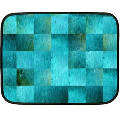 Background Squares Blue Green Double Sided Fleece Blanket (mini)  by Nexatart