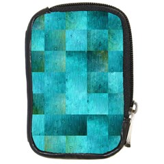 Background Squares Blue Green Compact Camera Cases by Nexatart