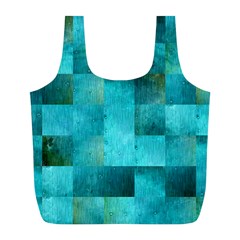 Background Squares Blue Green Full Print Recycle Bags (l)  by Nexatart