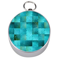 Background Squares Blue Green Silver Compasses by Nexatart