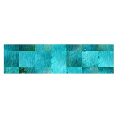 Background Squares Blue Green Satin Scarf (oblong) by Nexatart