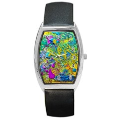 Background Art Abstract Watercolor Barrel Style Metal Watch by Nexatart