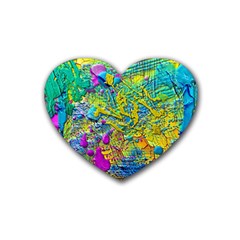 Background Art Abstract Watercolor Rubber Coaster (heart)  by Nexatart