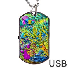 Background Art Abstract Watercolor Dog Tag Usb Flash (two Sides) by Nexatart