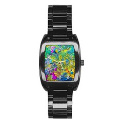 Background Art Abstract Watercolor Stainless Steel Barrel Watch by Nexatart