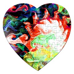 Background Art Abstract Watercolor Jigsaw Puzzle (heart) by Nexatart