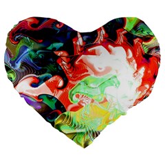 Background Art Abstract Watercolor Large 19  Premium Heart Shape Cushions by Nexatart