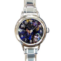 Mask Carnaval Woman Art Abstract Round Italian Charm Watch by Nexatart