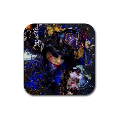 Mask Carnaval Woman Art Abstract Rubber Coaster (square)  by Nexatart