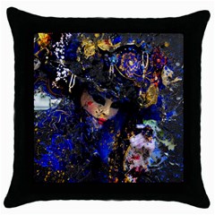 Mask Carnaval Woman Art Abstract Throw Pillow Case (black) by Nexatart