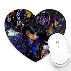 Mask Carnaval Woman Art Abstract Heart Mousepads by Nexatart