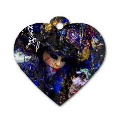 Mask Carnaval Woman Art Abstract Dog Tag Heart (one Side)