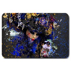 Mask Carnaval Woman Art Abstract Large Doormat  by Nexatart