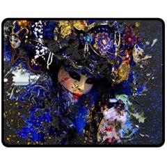 Mask Carnaval Woman Art Abstract Fleece Blanket (medium)  by Nexatart