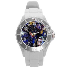 Mask Carnaval Woman Art Abstract Round Plastic Sport Watch (l) by Nexatart