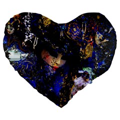 Mask Carnaval Woman Art Abstract Large 19  Premium Heart Shape Cushions by Nexatart