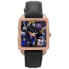 Mask Carnaval Woman Art Abstract Rose Gold Leather Watch  by Nexatart