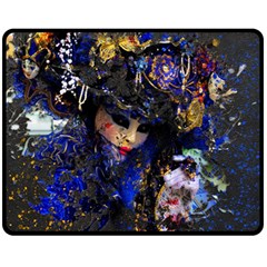 Mask Carnaval Woman Art Abstract Double Sided Fleece Blanket (medium)  by Nexatart