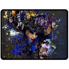 Mask Carnaval Woman Art Abstract Double Sided Fleece Blanket (large)  by Nexatart