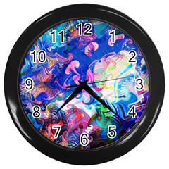 Background Art Abstract Watercolor Wall Clocks (black) by Nexatart