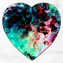 Background Art Abstract Watercolor Jigsaw Puzzle (heart) by Nexatart