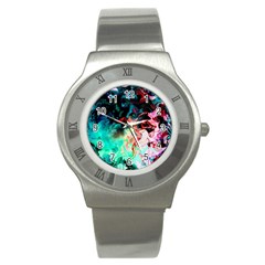 Background Art Abstract Watercolor Stainless Steel Watch by Nexatart