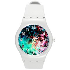 Background Art Abstract Watercolor Round Plastic Sport Watch (m) by Nexatart