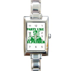  St  Patricks Day  Rectangle Italian Charm Watch by Valentinaart