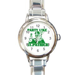  St  Patricks Day  Round Italian Charm Watch by Valentinaart