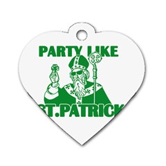  St  Patricks Day  Dog Tag Heart (two Sides) by Valentinaart