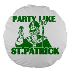  St  Patricks Day  Large 18  Premium Round Cushions by Valentinaart