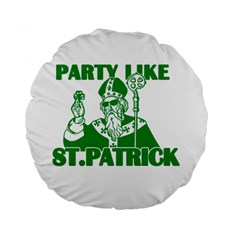  St  Patricks Day  Standard 15  Premium Flano Round Cushions by Valentinaart