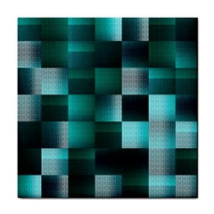 Background Squares Metal Green Tile Coasters by Nexatart