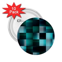 Background Squares Metal Green 2 25  Buttons (10 Pack)  by Nexatart