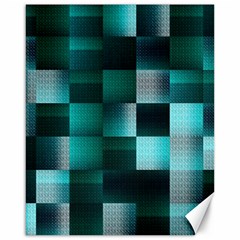 Background Squares Metal Green Canvas 16  X 20   by Nexatart