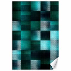 Background Squares Metal Green Canvas 20  X 30   by Nexatart