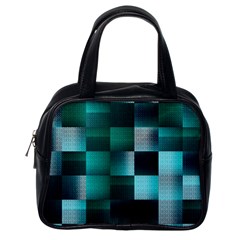 Background Squares Metal Green Classic Handbags (one Side) by Nexatart