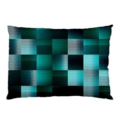 Background Squares Metal Green Pillow Case by Nexatart