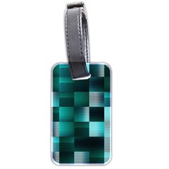 Background Squares Metal Green Luggage Tags (two Sides)