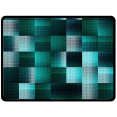 Background Squares Metal Green Double Sided Fleece Blanket (large)  by Nexatart