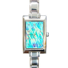 Blue Background Art Abstract Watercolor Rectangle Italian Charm Watch by Nexatart