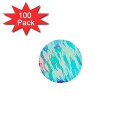 Blue Background Art Abstract Watercolor 1  Mini Buttons (100 Pack)  by Nexatart