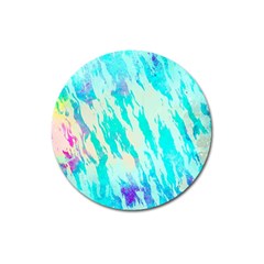 Blue Background Art Abstract Watercolor Magnet 3  (round) by Nexatart