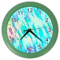 Blue Background Art Abstract Watercolor Color Wall Clocks by Nexatart