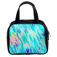 Blue Background Art Abstract Watercolor Classic Handbags (2 Sides)