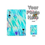 Blue Background Art Abstract Watercolor Playing Cards 54 (Mini)  Front - Spade3