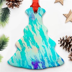 Blue Background Art Abstract Watercolor Christmas Tree Ornament (two Sides) by Nexatart