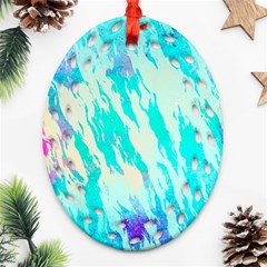 Blue Background Art Abstract Watercolor Ornament (oval Filigree)