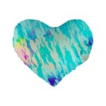 Blue Background Art Abstract Watercolor Standard 16  Premium Heart Shape Cushions Front